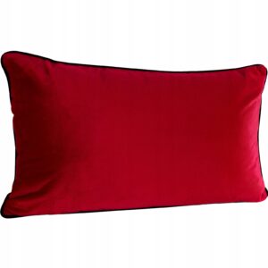 Poduszka z wypełnieniem welwetowa z ozdobną lamówką 30x50 czerwony