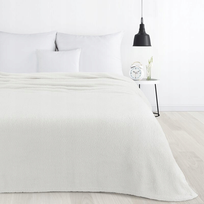 Mięciutki koc narzuta 150 cm x 200 cm biały typ flano prezent - obrazek 11