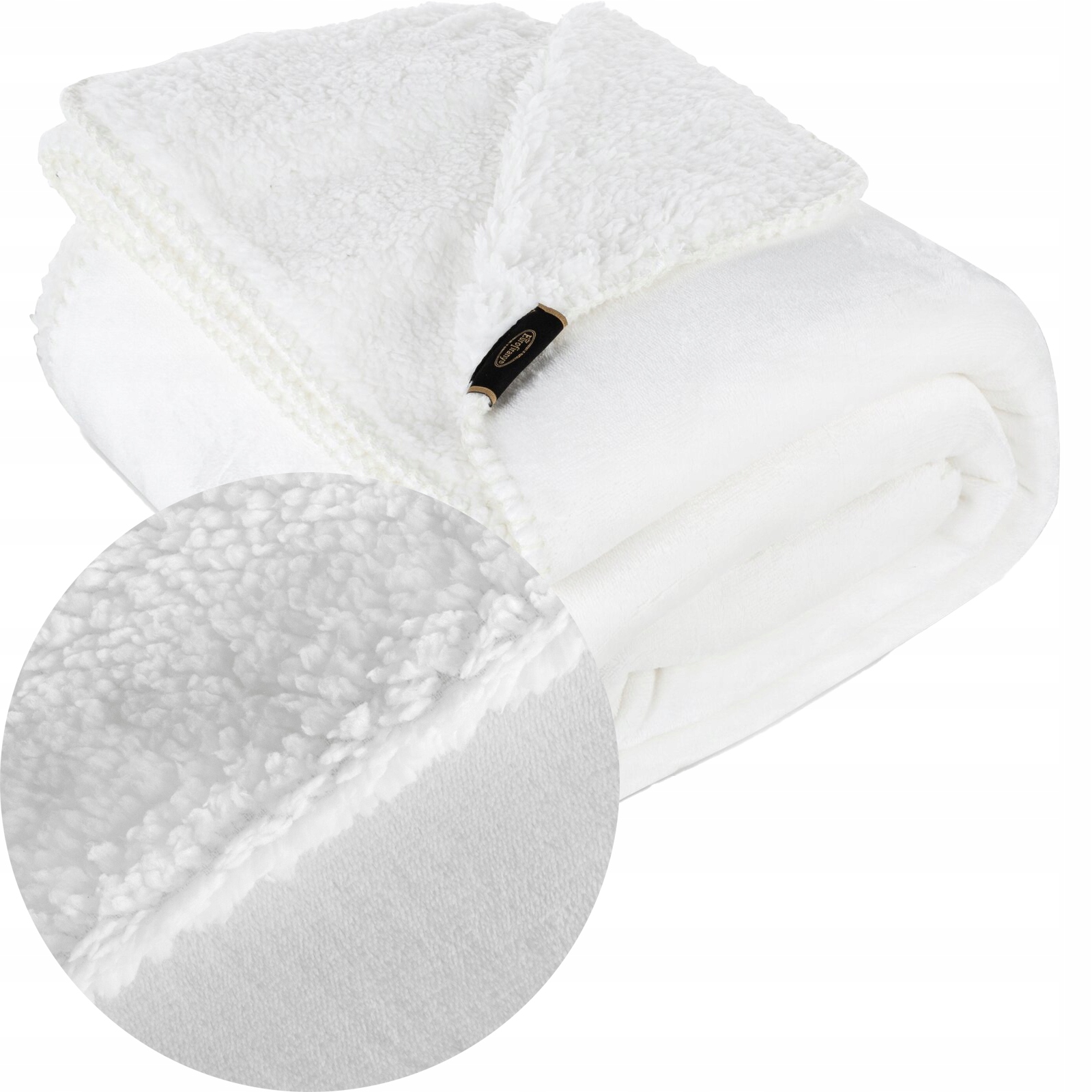 Koc narzuta dwustronny PREMIUM 70 x 160 cm biały - obrazek 9