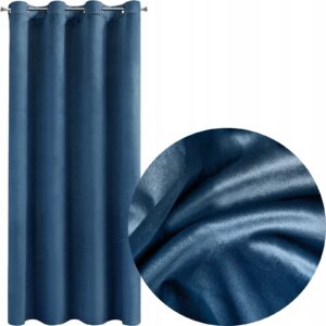 Nowoczesna zasłona welwetowa w przelotkę 140x250 granat
