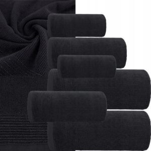 Ręcznik 2x30x50cm + 2 x 50x90cm + 2 x 70x140cm 500g bawełna zestaw czarny