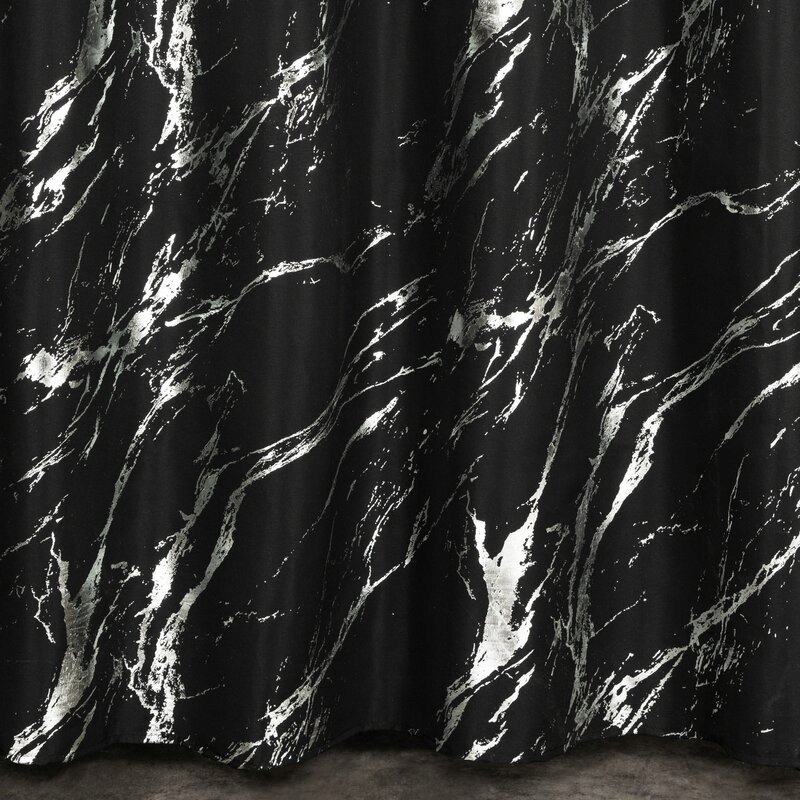 Zasłona 140X250 czarna lekka z srebrnym nadrukiem przelotka - obrazek 15