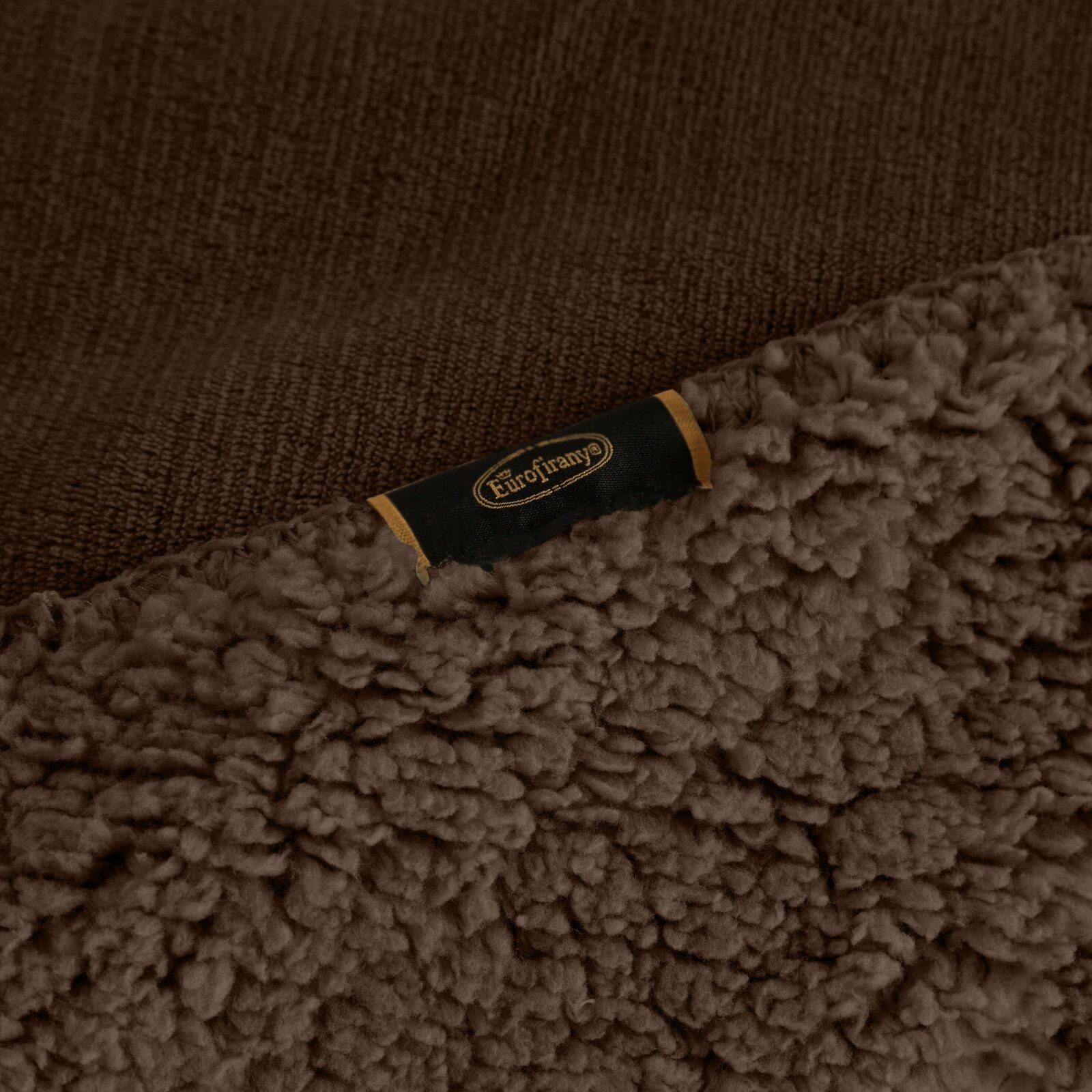 Koc narzuta dwustronny PREMIUM 150 x 200 cm ciemny brąz - obrazek 4