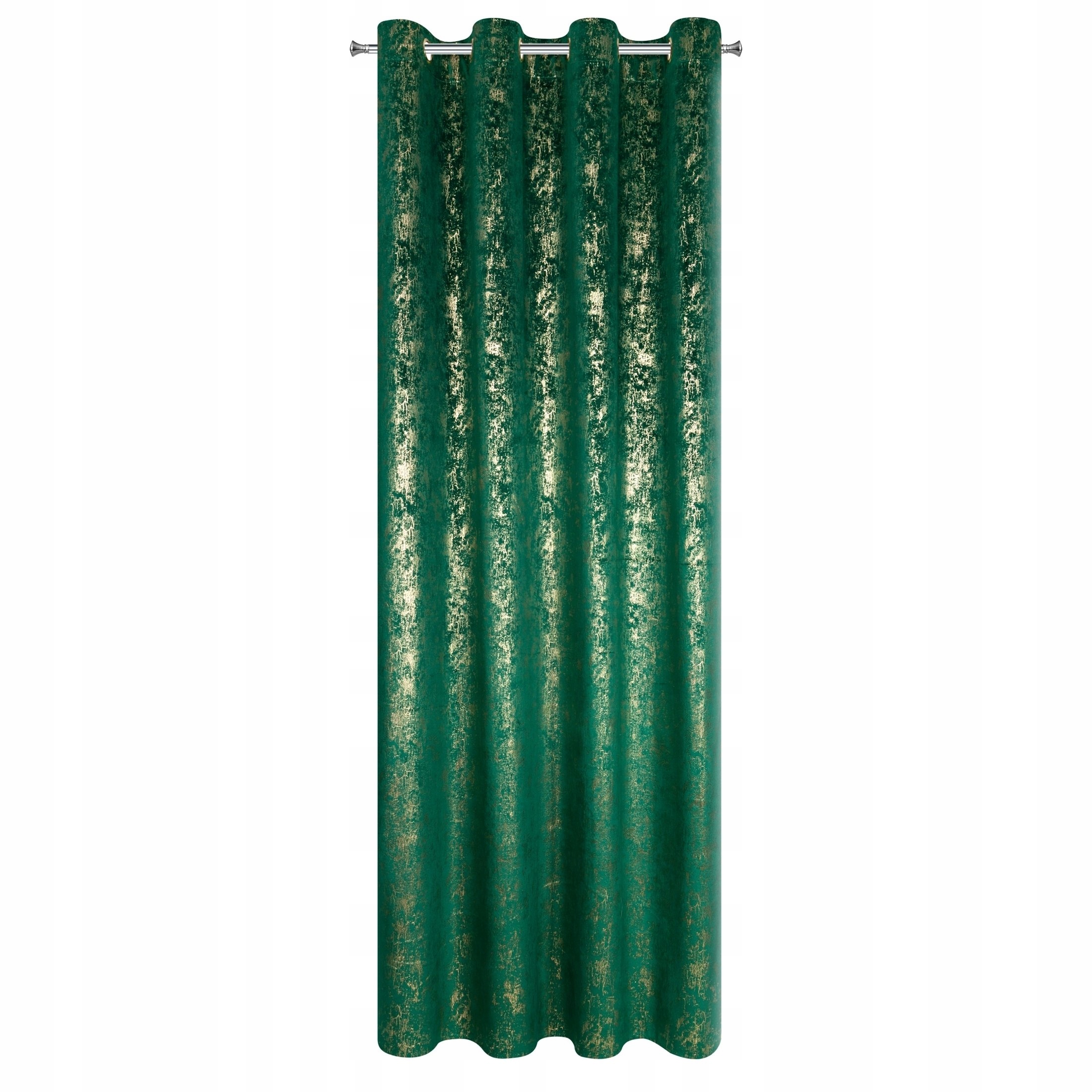 Zasłona 140X250 zielona welwetowa z nadrukiem przelotka - obrazek 6