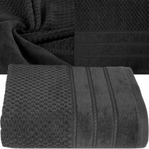 RĘCZNIK KĄPIELOWY BAWEŁNA 30x50 KOLORY PREZENT CZARNY