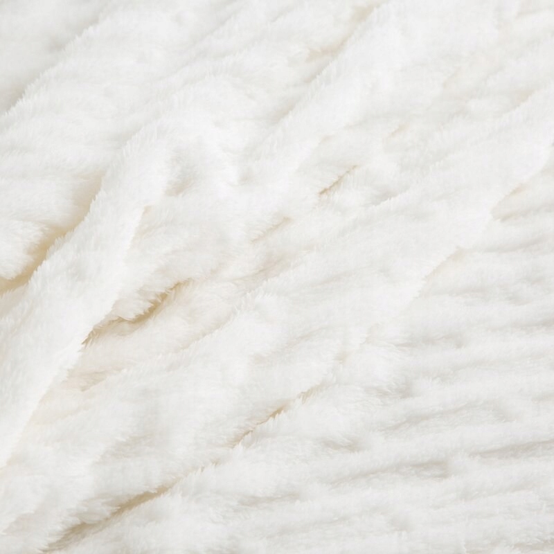 Komplet na kanapę i dwa fotele koc 170x210 + 2 x 70x160 biały - obrazek 9