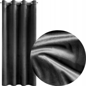 Nowoczesna zasłona welwetowa w przelotkę 140x250 czarny