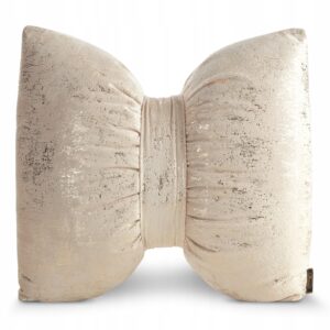 Poduszka welurowa ze złotym nadrukiem 45 x 55cm beż