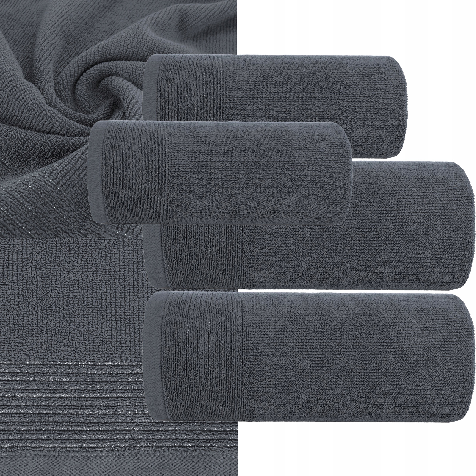 Ręcznik 2 x 50x90cm + 2 x 70x140cm 500g bawełna zestaw stalowy - obrazek 5