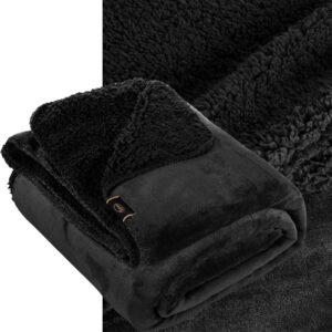 Koc narzuta dwustronny PREMIUM 70 x 160 cm czarny