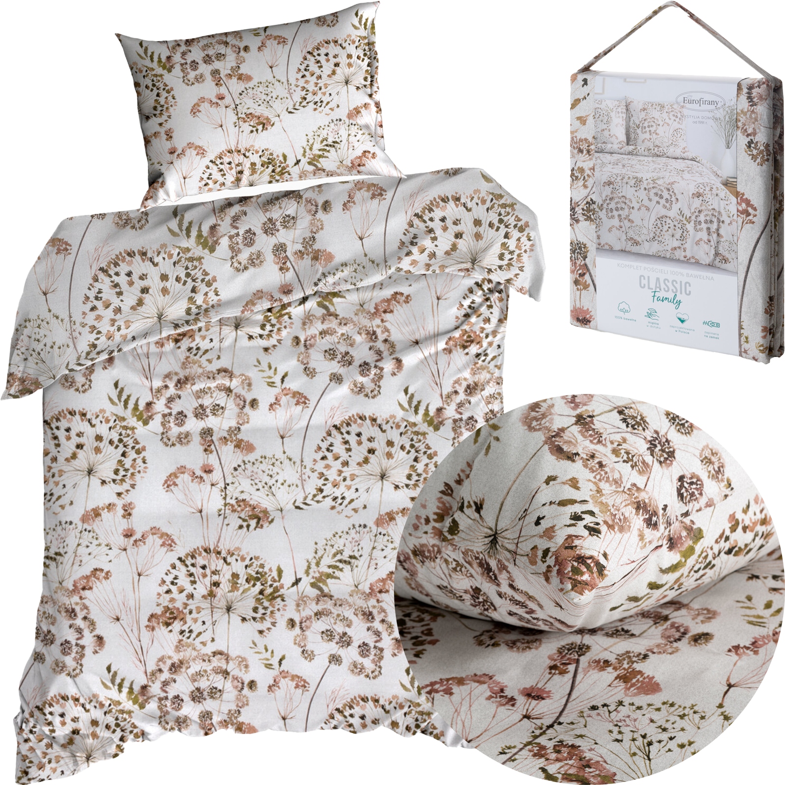 POŚCIEL BAWEŁNA kołdra 140cm x 200 poduszka 70x80cm 2 części PREZENT - obrazek 9