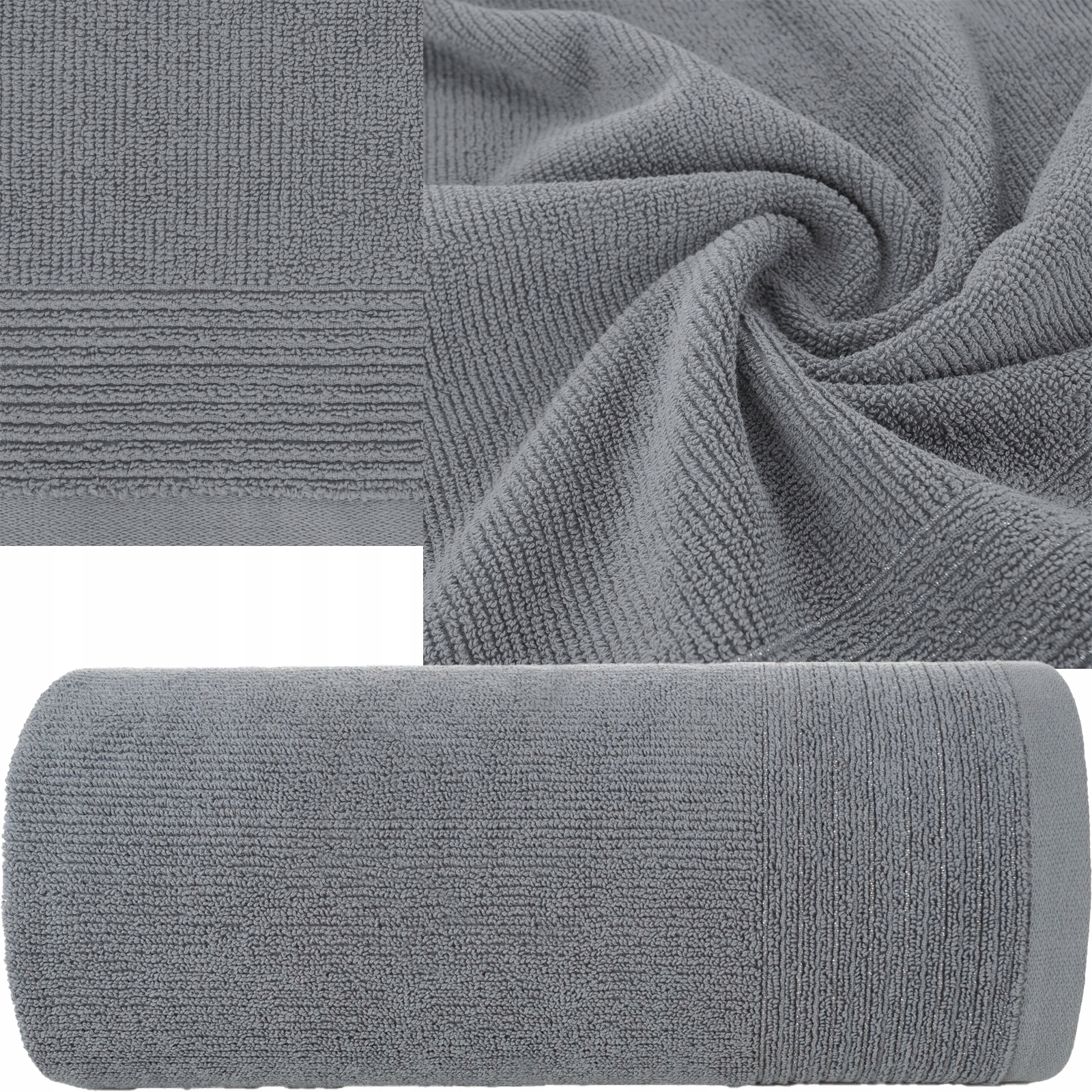 RĘCZNIK KĄPIELOWY BAWEŁNA 70x140 NA PREZENT SREBRNY - obrazek 6