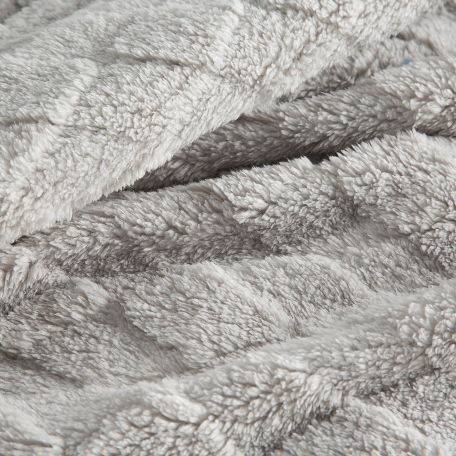 Koc narzuta 200x220 gruby mięciutki puszysty srebrny - obrazek 10