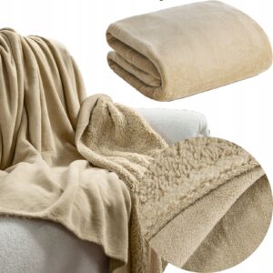 Mięciutki koc narzuta dwustronny 70 cm x 160 cm kolory PREMIUM