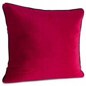 Poszewka dekoracyjna 45X45 amarant z wypustką welwetowa