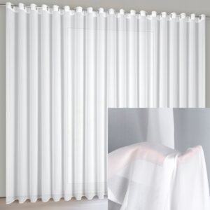 Firana gotowa biała 400x250 przelotka szyfon bez prasowania