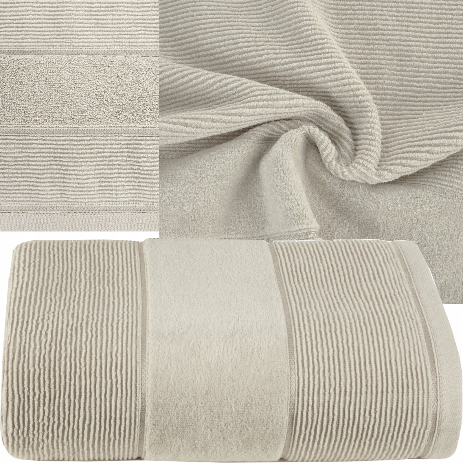 Ręcznik kąpielowy 30x50cm 500 gsm bawełna miękki chłonny beżowy - obrazek 4