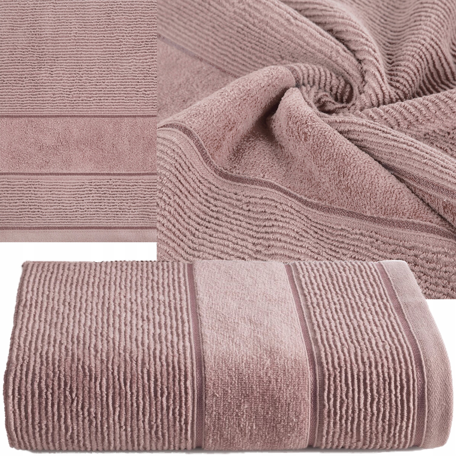 Ręcznik kąpielowy 50x90cm 500 gsm bawełna miękki chłonny pudrowy - obrazek 4