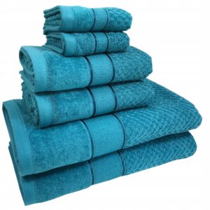 KOMPLET RĘCZNIKI KĄPIELOWE 6x SZTUK PREZENT 500gsm turkus