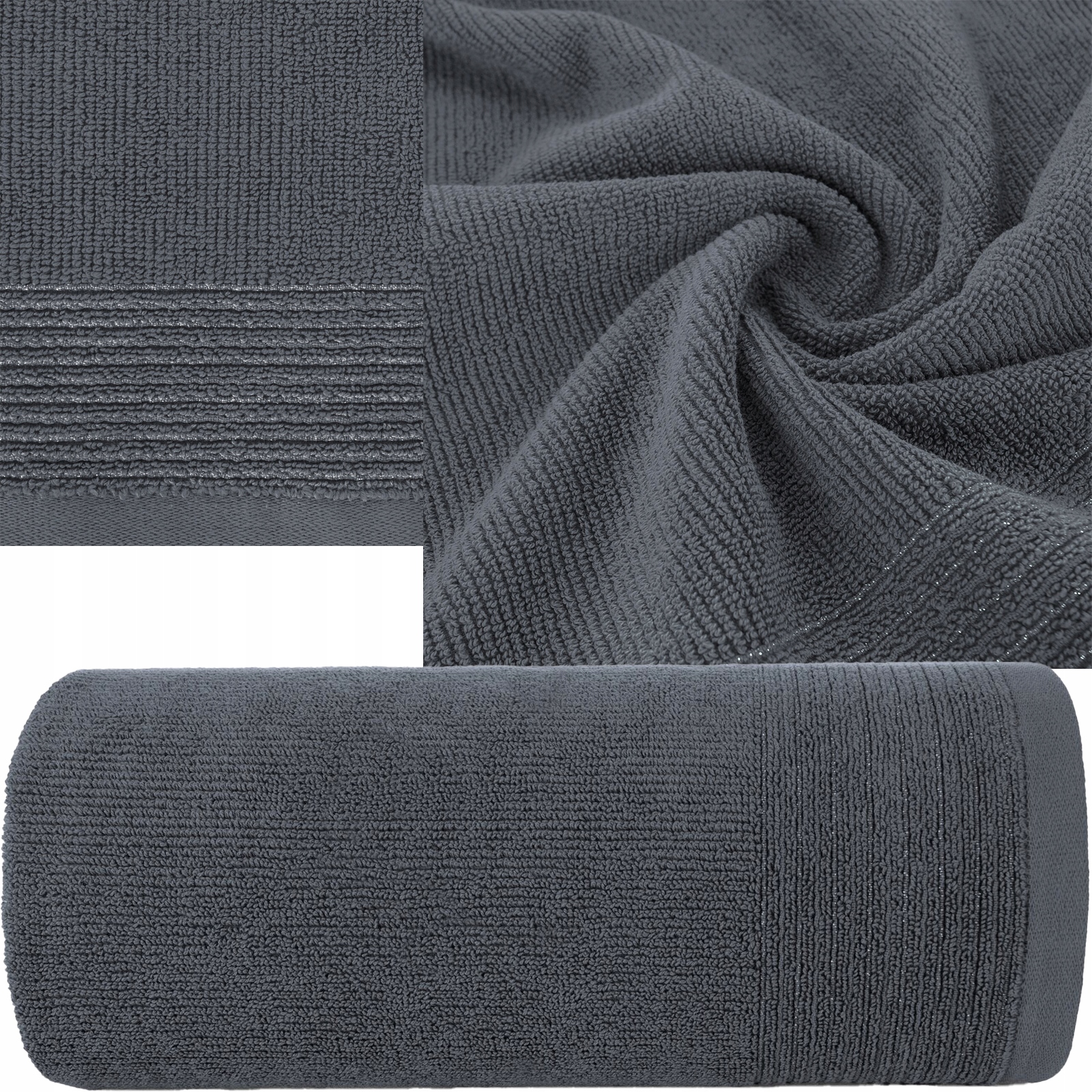 RĘCZNIK KĄPIELOWY BAWEŁNA 50x90 NA PREZENT STALOWY - obrazek 5