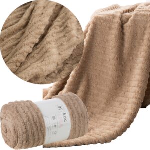 Mięciutki koc narzuta 150 cm x 200 cm beż prezent