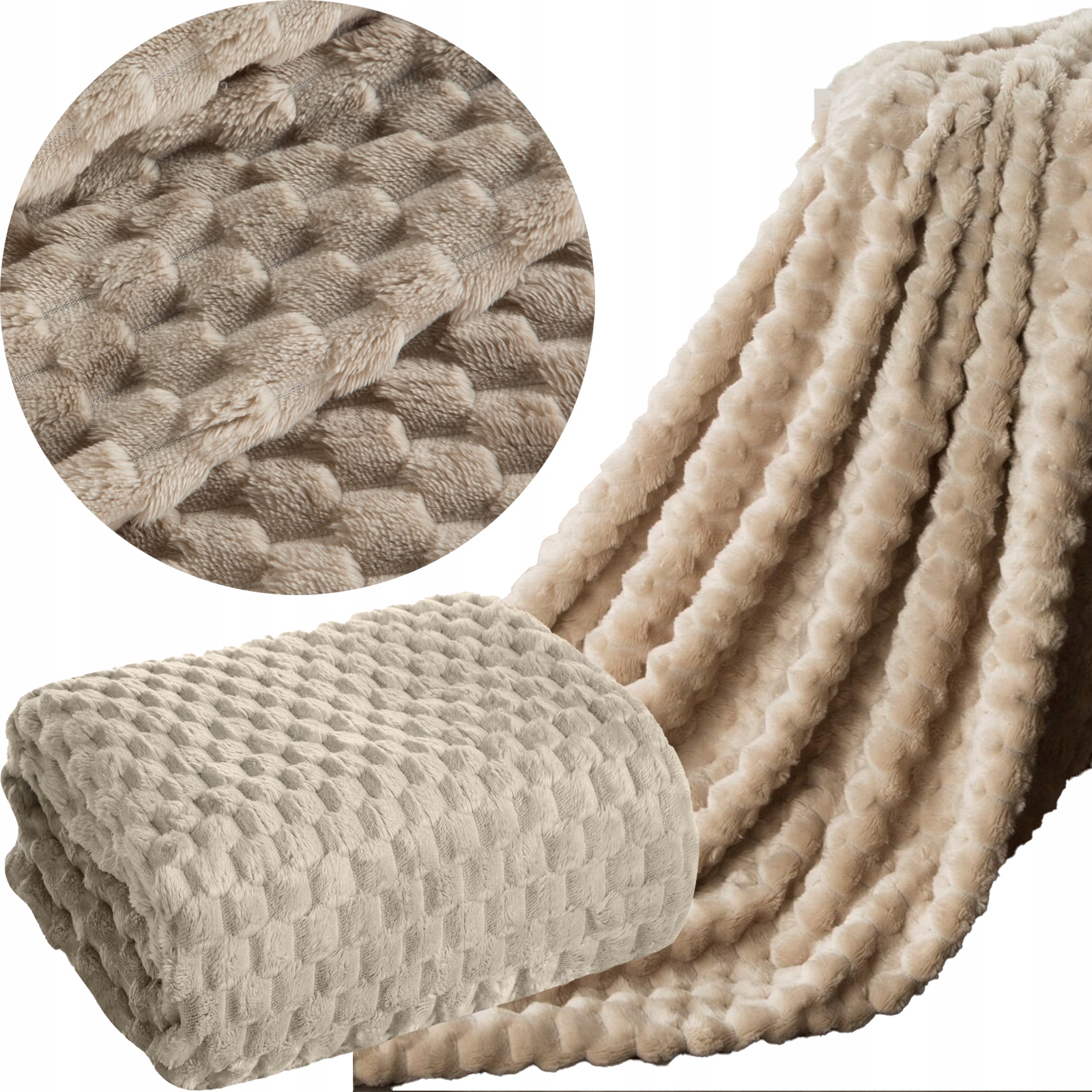 Koc narzuta 170 cm x 210 cm bardzo miękki w dotyku z efektem 3d - obrazek 14