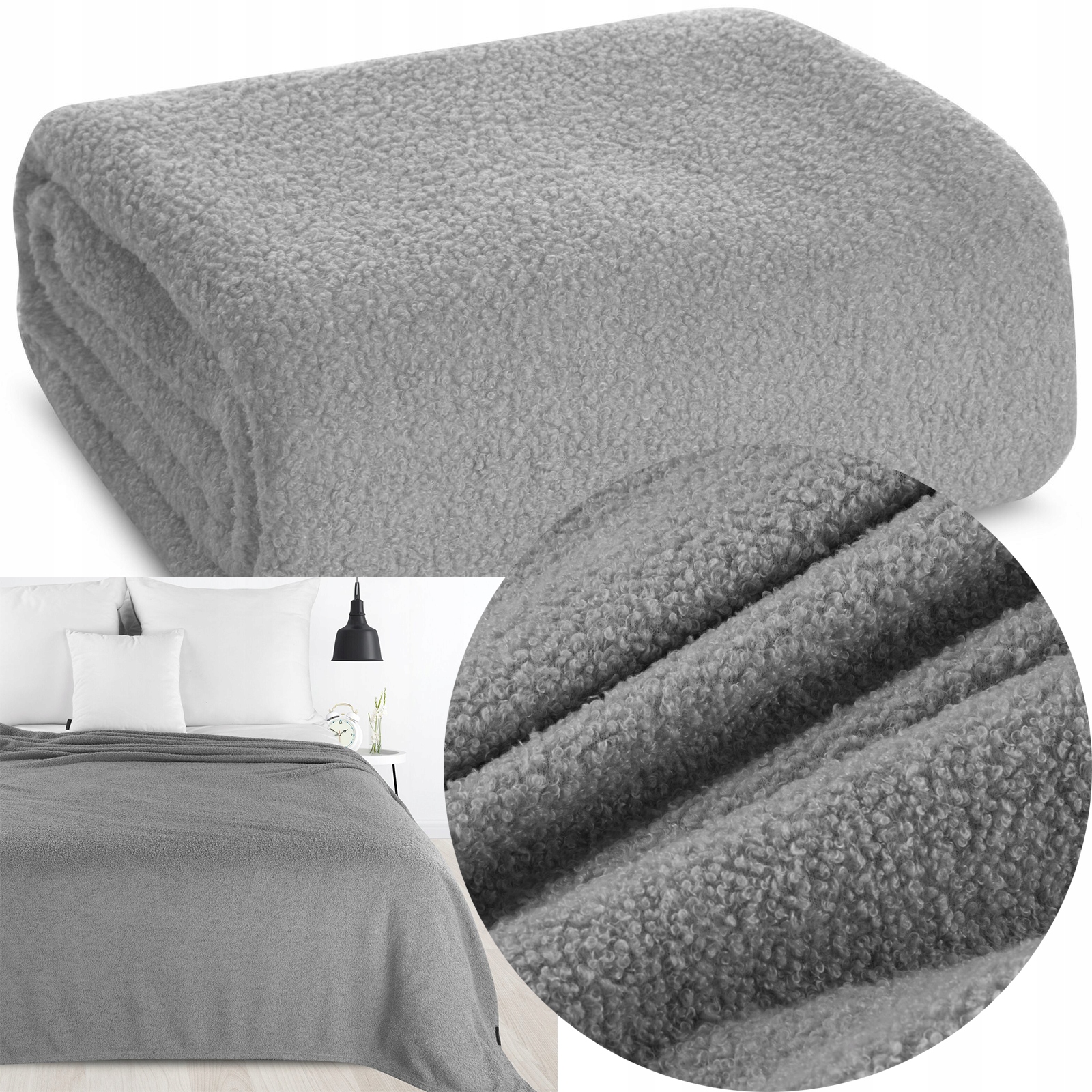 Koc narzuta do sypialni 200 cm x 220 srebrny prezent - obrazek 15