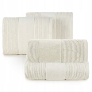 Ręcznik kąpielowy bawełna miękki chłonny krem zestaw 4 szt prezent