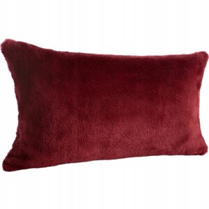 Futrzana poszewka dekoracyjna 30 x 50cm bordowy