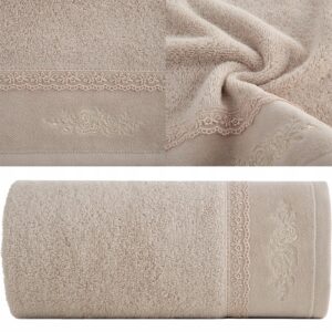 Piękny mięciutki ręcznik kąpielowy bawełna 50x90 beżowy prezent