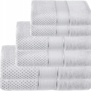 KOMPLET RĘCZNIKI KĄPIELOWE 6x SZTUK PREZENT 500gsm srebrny