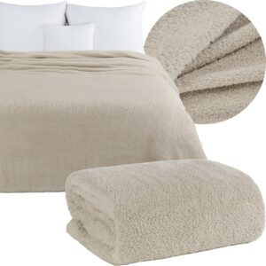 Mięciutki koc narzuta 200x220 beż