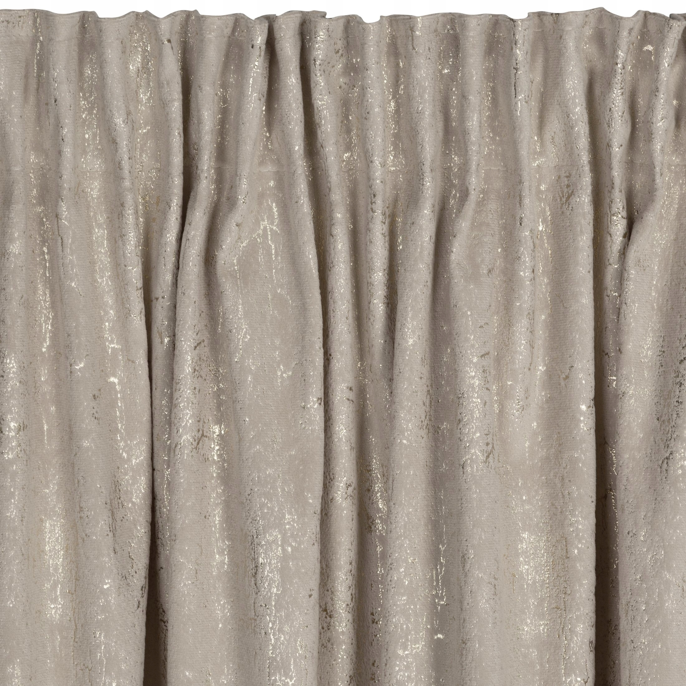 Zasłona 140X270 beżowa welwetowa z nadrukiem taśma - obrazek 6