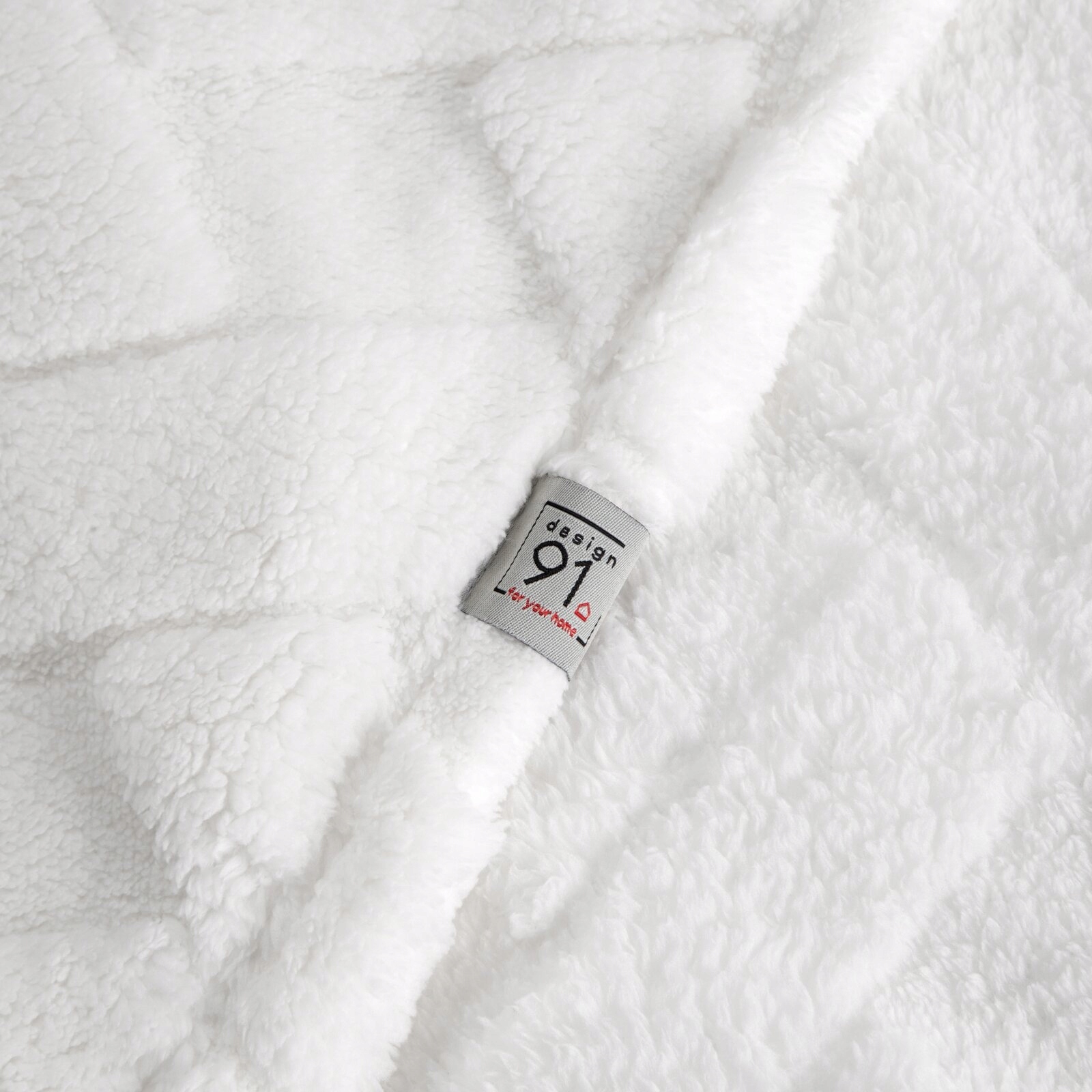 Koc narzuta 150x200 Caro biały z mikrofibry - obrazek 16