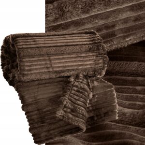 Koc narzuta gruby mięciutki 150 cm x 200 cm ciemny brąz