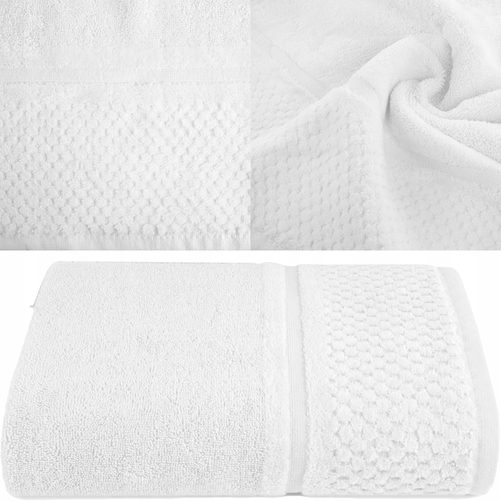 RĘCZNIK Z NATURALNEJ BAWEŁNY 70X140 BIAŁY - obrazek 6