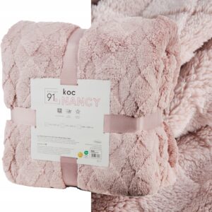 Koc narzuta 200x220 gruby mięciutki puszysty puder