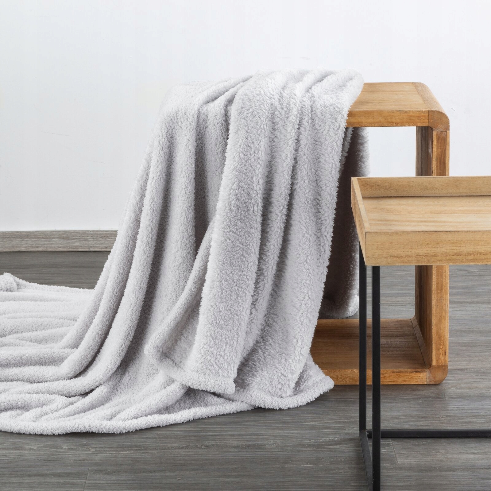 ZESTAW 170x210 + 2 x 70x160 Mięciutki koc narzuta SREBRNY - obrazek 8