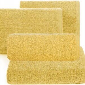 Ręcznik 2 x 50x90cm + 2 x 70x140cm 400g bawełna komplet musztardowy