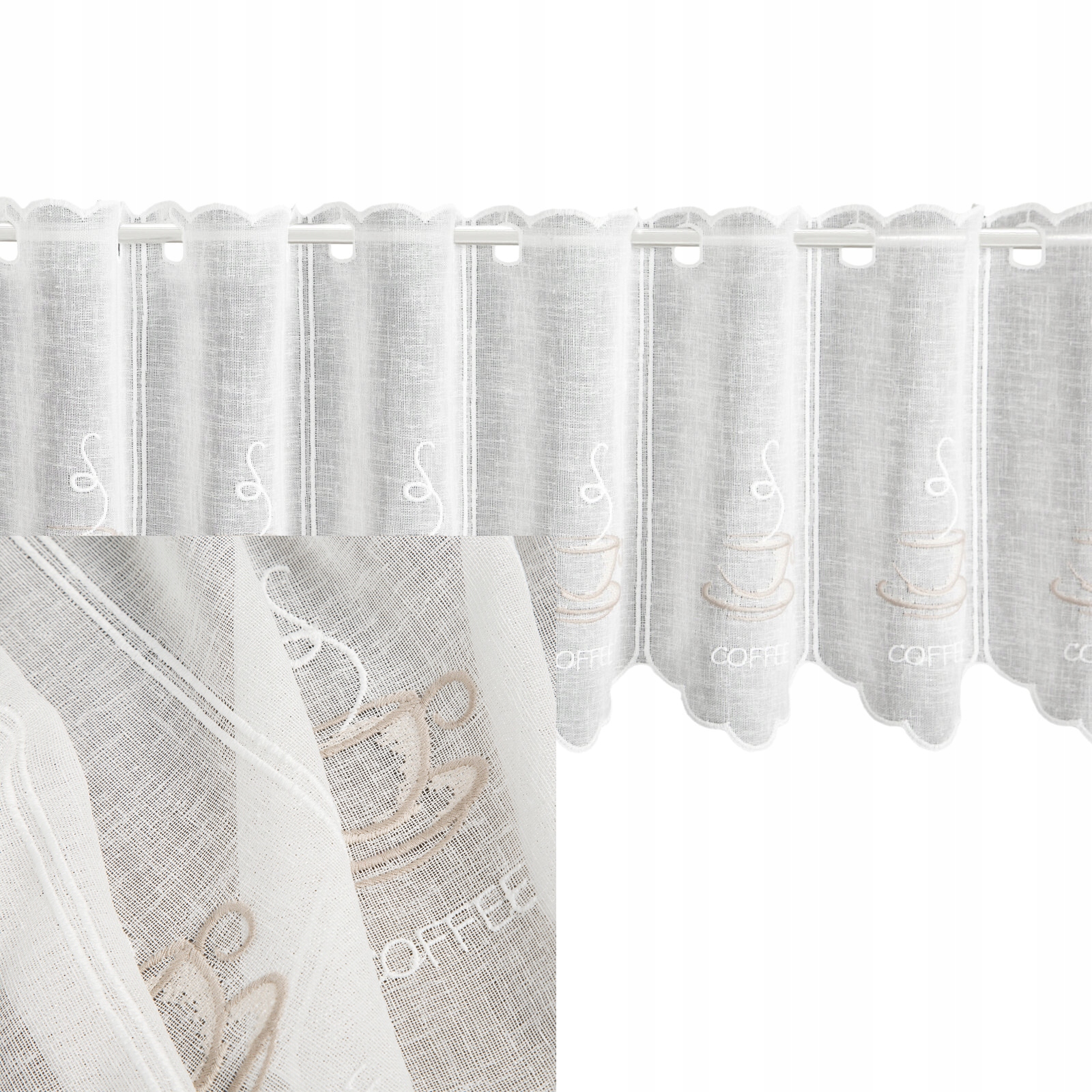 FIRANA DO KUCHNI KOLOR NATURA+BEŻ HAFT WYS 40 CM ZAZDROSTKA - obrazek 10