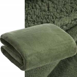 Koc narzuta dwustronny PREMIUM 170 x 210 cm oliwka