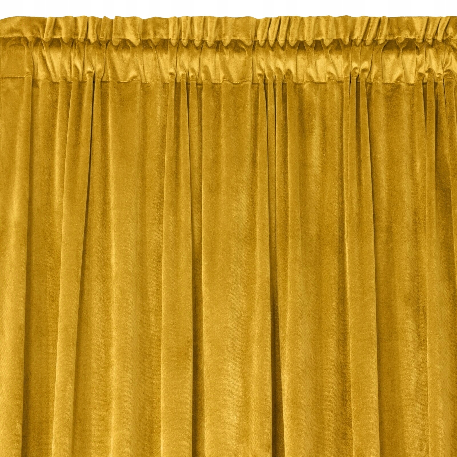 Mięciutka zasłona welwetowa taśma 140x270 musztardowy - obrazek 12