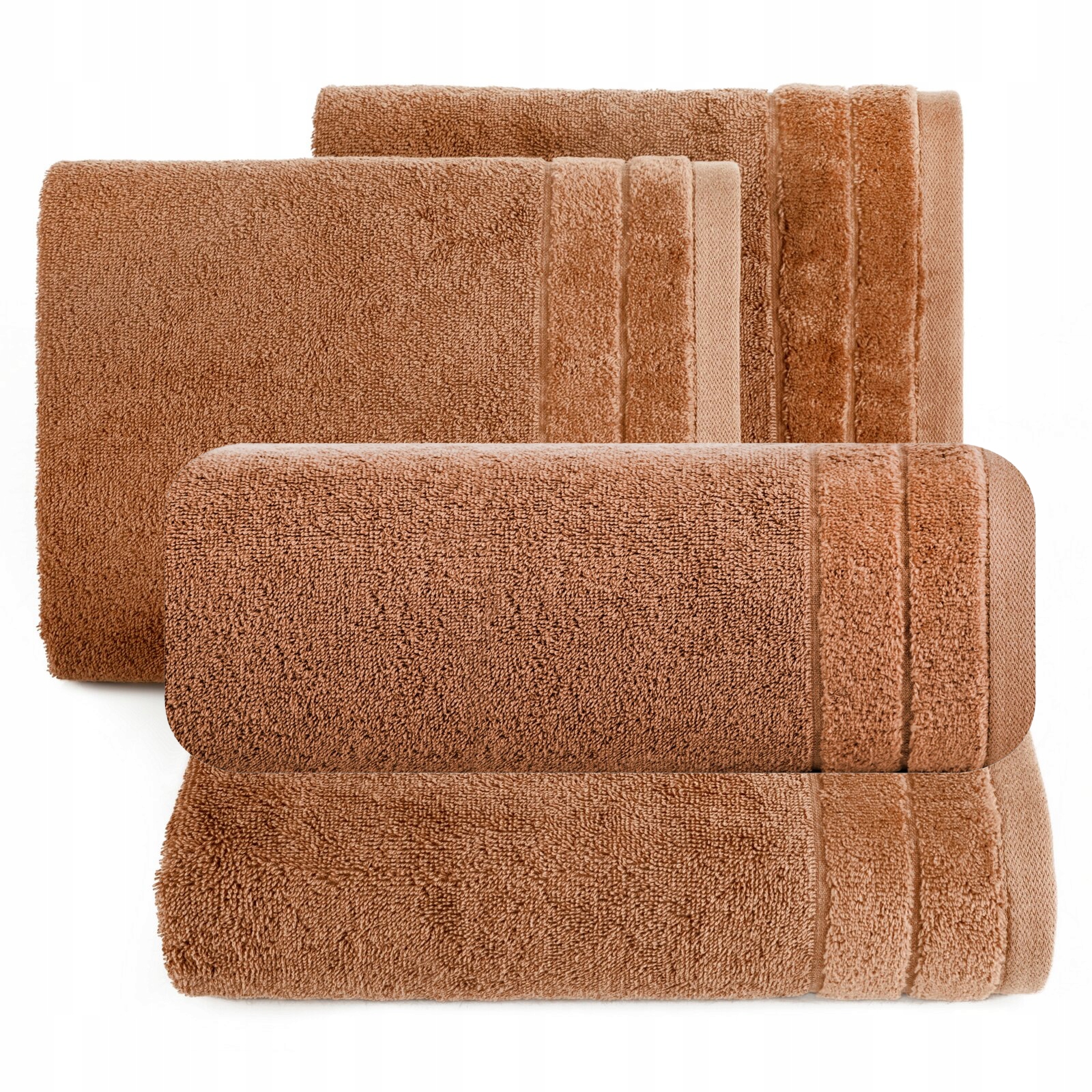 Ręcznik 2 x 50x90cm + 2 x 70x140cm 500g bawełna komplet ceglany - obrazek 6