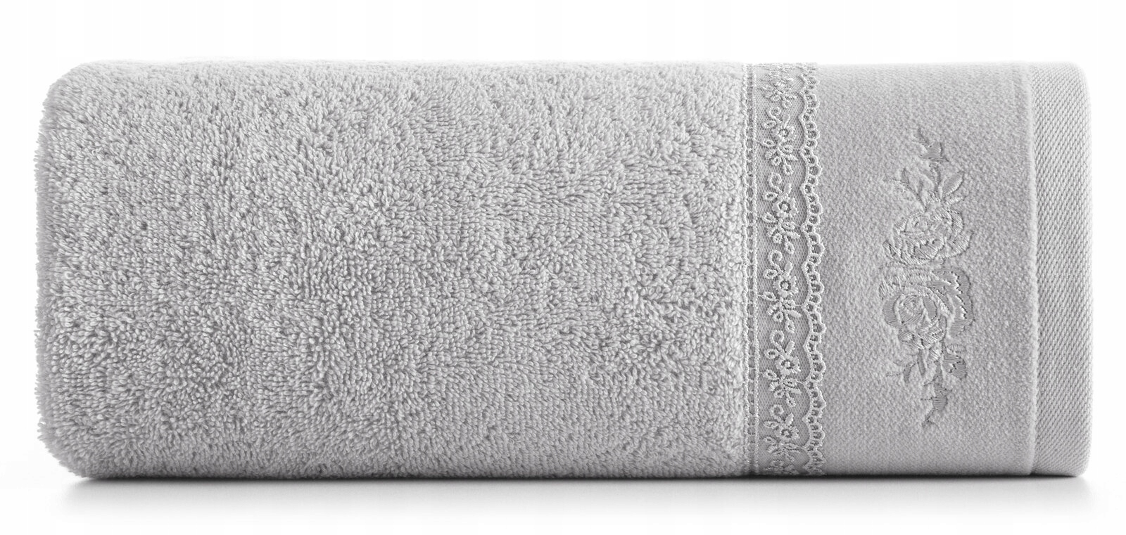 Piękny mięciutki ręcznik kąpielowy bawełna 50x90 srebrny prezent - obrazek 6