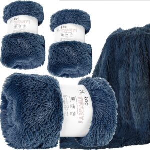 Koc narzuta na kanapę i fotele 170x210 + 2x 70x160 granatowy