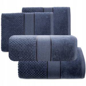 KOMPLET RĘCZNIKI KĄPIELOWE 4x SZTUK PREZENT 500gsm GRANATOWY