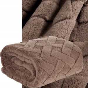 Koc narzuta 200x220 c.beż gruby mięciutki puszysty