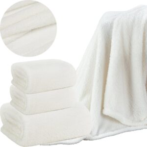 ZESTAW 170x210 + 2 x 70x160 Mięciutki koc narzuta BIAŁY