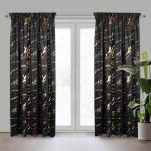 Zasłona Molly czarny szampan 140x270 Eurofirany taśma