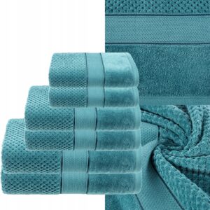 KOMPLET RĘCZNIKI KĄPIELOWE 6x SZTUK PREZENT 500gsm turkus